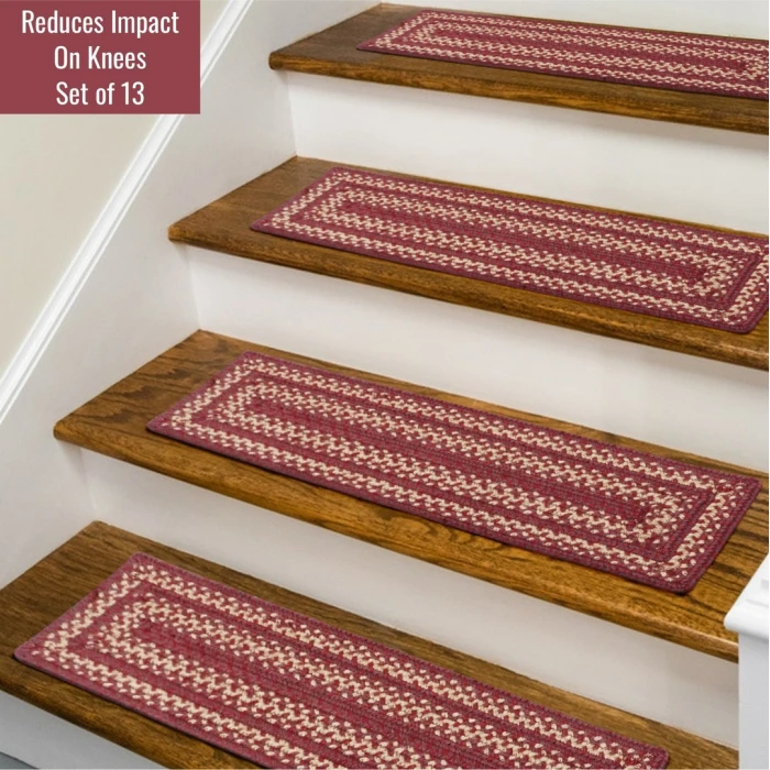 Homespice Decor Jute Braided Accessories Burgundy Autumn Maple 8in.x 28in. Set of 13 Rect. Rug
