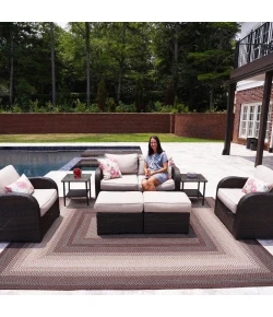 Homespice Decor Ultra Durable Braided Rug Brown & Black Driftwood 10in. x 10in. Rect. Rug