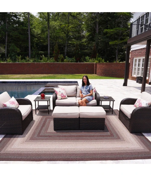 Homespice Decor Ultra Durable Braided Rug Brown & Black Driftwood 10in. x 10in. Rect. Rug