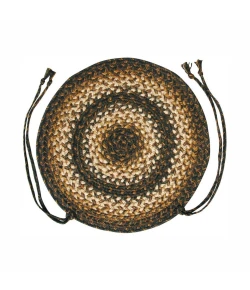 Homespice Decor Jute Braided Accessories Kilimanjaro Black 240160PS 15 in. X 15 in. Set of 2 Round Rug