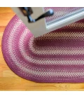 Homespice Decor Jute Braided Rug Burgundy Autumn Maple 20in. x 30in. Oval Rug