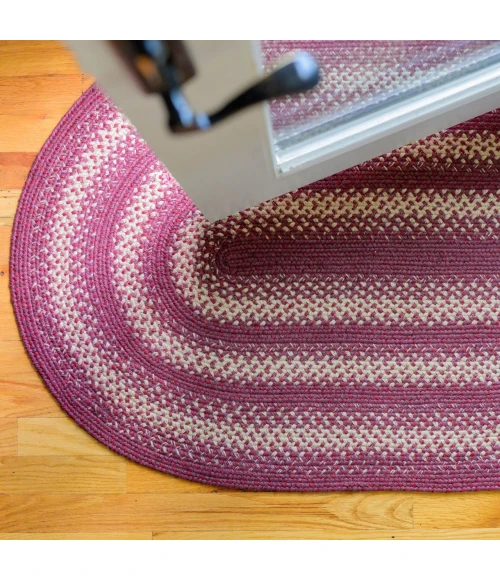 Homespice Decor Jute Braided Rug Burgundy Autumn Maple 20in. x 30in. Oval Rug