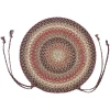 Homespice Decor Jute Braided Accessories Gingerbread Brown, Deep Red 240162PS 15 in. X 15 in. Set of 2 Round Rug