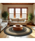 Homespice Decor Jute Braided Rug Black Kilimanjaro 6 FT Round Rug