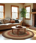 Homespice Decor Jute Braided Rug Black & Brown Gingerbread 6 FT Round Rug
