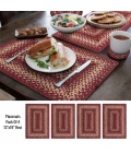 Homespice Decor Jute Braided Accessories Burgundy Autumn Maple 13in. x 19in. Set of 4 Rect. Rug