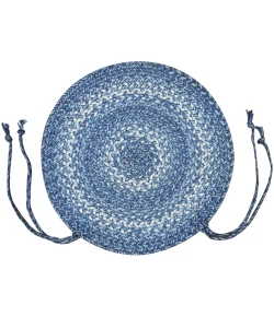 Homespice Decor Jute Braided Accessories Denim Blue 240161PS 15 in. X 15 in. Set of 2 Round Rug