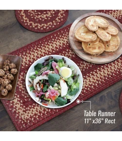 Homespice Decor Jute Braided Accessories Burgundy Autumn Maple 11in. x 36in. Rect. Rug