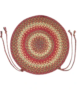 Homespice Decor Jute Braided Accessories Cider Barn Red 240159PS 15 in. X 15 in. Set of 2 Round Rug
