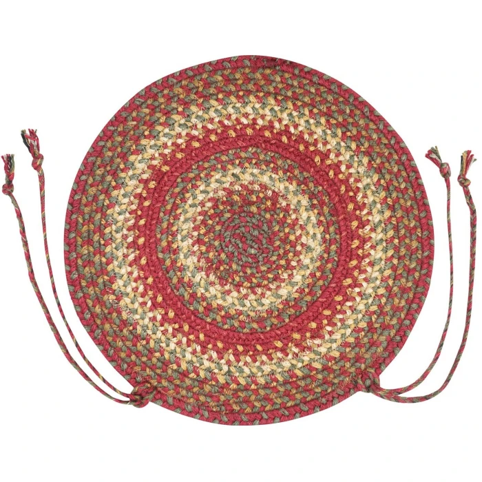 Homespice Decor Jute Braided Accessories Cider Barn Red 240159PS 15 in. X 15 in. Set of 2 Round Rug