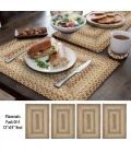 Homespice Decor Jute Braided Accessories Multi Color Cookie Dough 13in. x 19in. Set of 4 Rect. Rug
