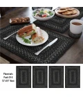 Homespice Decor Jute Braided Accessories Black Jet Black 13in. x 19in. Set of 4 Rect. Rug