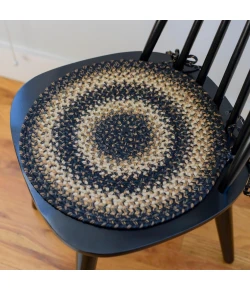 Homespice Decor Jute Braided Accessories Kilimanjaro Black 240160PS 15 in. X 15 in. Set of 2 Round Rug