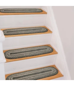 Homespice Decor Jute Braided Accessories Grey Flint Hill 8in. x 28in. Set of 14 Oval Rug