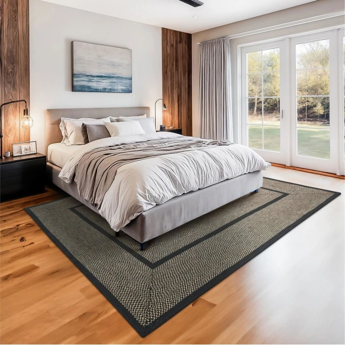 Homespice Decor Jute Braided Rug Black & Tan Manchester 10in. x 10in. Rect. Rug