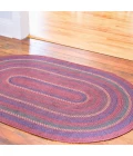 Homespice Decor Jute Braided Rug Burgundy & Navy Blue Jamestown 27in. x 45in. Oval Rug