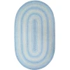 Homespice Decor Jute Braided Rug Sky Blue & Ivory Sky Blue 5ft. x 8ft. Oval Rug