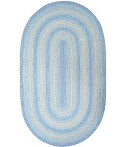 Homespice Decor Jute Braided Rug Sky Blue & Ivory Sky Blue 5ft. x 8ft. Oval Rug