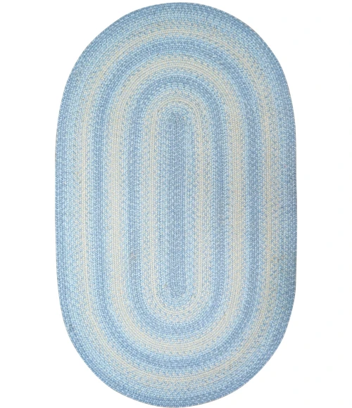 Homespice Decor Jute Braided Rug Sky Blue & Ivory Sky Blue 5ft. x 8ft. Oval Rug