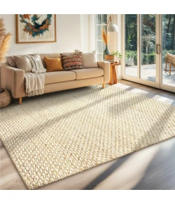Homespice Decor Farmhouse Cream & Wheat Saddleback 5ft. x 7.5ft. Rect. Rug