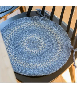 Homespice Decor Jute Braided Accessories Denim Blue 240161PS 15 in. X 15 in. Set of 2 Round Rug