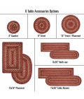 Homespice Decor Jute Braided Accessories Red & Beige Apple Pie 13in. x 19in. Set of 4 Oval Rug