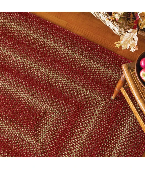 Homespice Decor Jute Braided Apple Pie Red 512673 27 in. X 45 in. Rect Rug