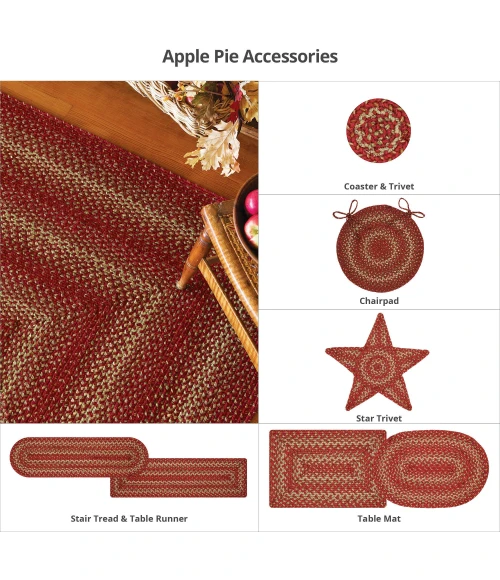 Homespice Decor Jute Braided Apple Pie Red 512673 27 in. X 45 in. Rect Rug
