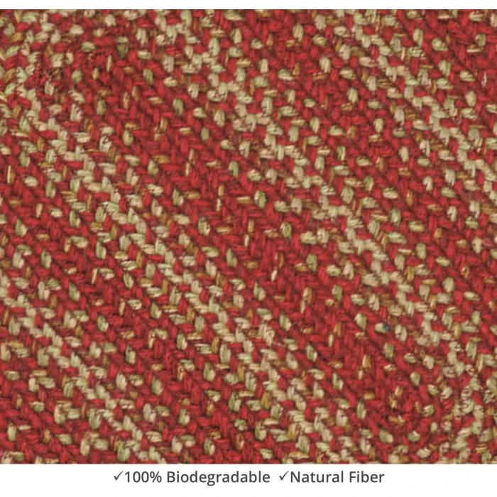 Homespice Decor Jute Braided Apple Pie Red 502674 27 in. X 45 in. Oval Rug