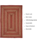 Homespice Decor Jute Braided Apple Pie Red 512673 27 in. X 45 in. Rect Rug