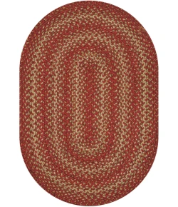 Homespice Decor Jute Braided Apple Pie Red 505675 6 ft. X 9 ft. Oval Rug