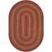 Homespice Decor Jute Braided Apple Pie Red 505675 6 ft. X 9 ft. Oval Rug