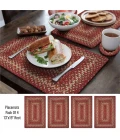 Homespice Decor Jute Braided Accessories Red & Beige Apple Pie 13in. x 19in. Set of 4 Rect. Rug