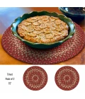 Homespice Decor Jute Braided Accessories Red & Beige Apple Pie 15in. Set of 2 Round Rug