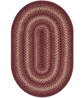 Homespice Decor Jute Braided Rug Burgundy Autumn Maple 20in. x 30in. Oval Rug