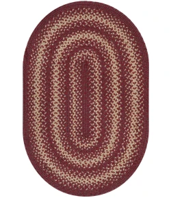 Homespice Decor Jute Braided Rug Burgundy Autumn Maple 20in. x 30in. Oval Rug