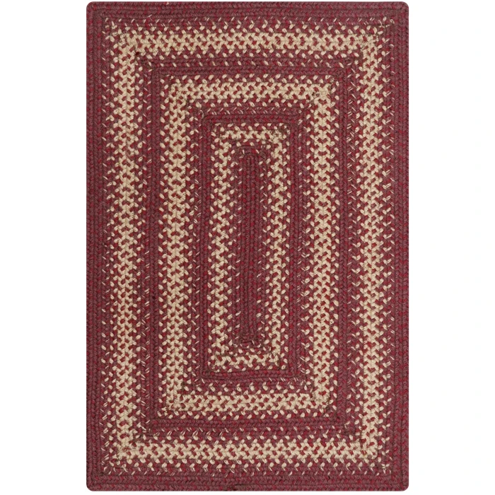 Homespice Decor Jute Braided Rug Burgundy Autumn Maple 5ft. x 8ft. Rect. Rug