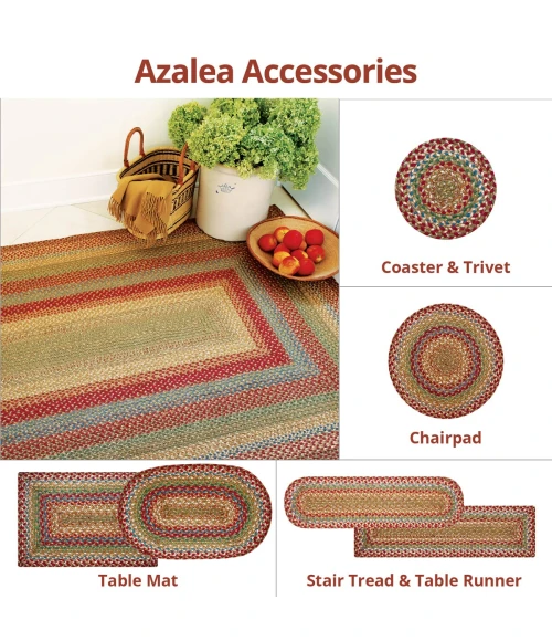 Homespice Decor Jute Braided Azalea Multi 502148 27 in. X 45 in. Oval Rug