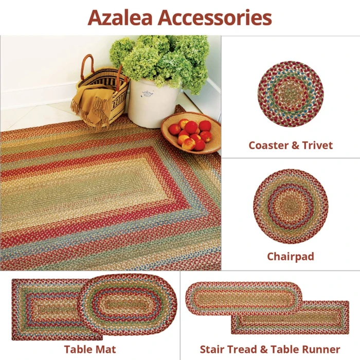 Homespice Decor Jute Braided Azalea Multi 504142 5 ft. X 8 ft. Oval Rug