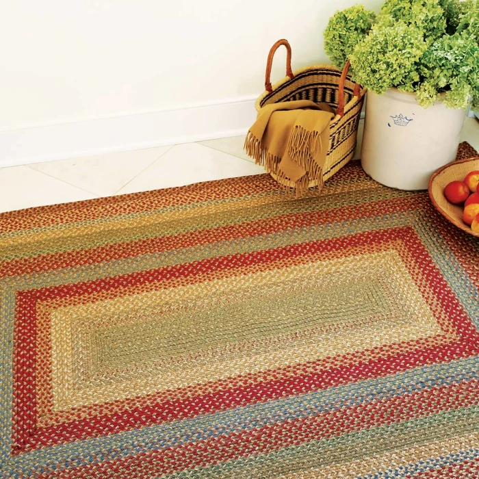 Homespice Decor Jute Braided Azalea Multi 504142 5 ft. X 8 ft. Oval Rug