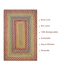 Homespice Decor Jute Braided Azalea Multi 511140 20 in. X 30 in. Rect Rug
