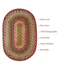 Homespice Decor Jute Braided Azalea Multi 504142 5 ft. X 8 ft. Oval Rug
