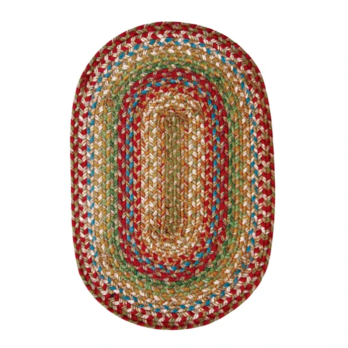 Homespice Decor Jute Braided Azalea Multi 502148 27 in. X 45 in. Oval Rug