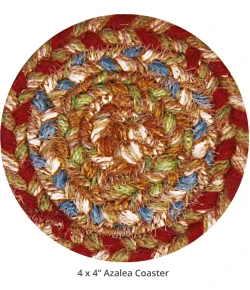 Homespice Decor Jute Braided Accessories Azalea Multi 240005PS 4 in. Set of 6 Round Rug