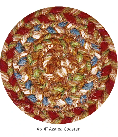 Homespice Decor Jute Braided Accessories Azalea Multi 240005PS 4 in. Set of 6 Round Rug