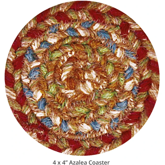 Homespice Decor Jute Braided Accessories Azalea Multi 240005PS 4 in. Set of 6 Round Rug