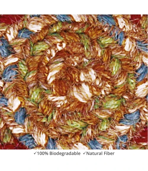 Homespice Decor Jute Braided Accessories Azalea Multi 240005PS 4 in. Set of 6 Round Rug