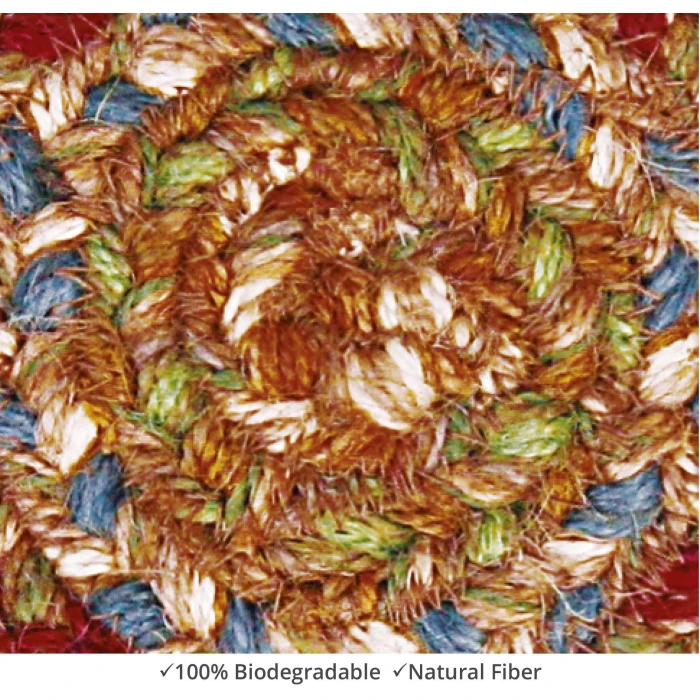 Homespice Decor Jute Braided Accessories Azalea Multi 240005PS 4 in. Set of 6 Round Rug