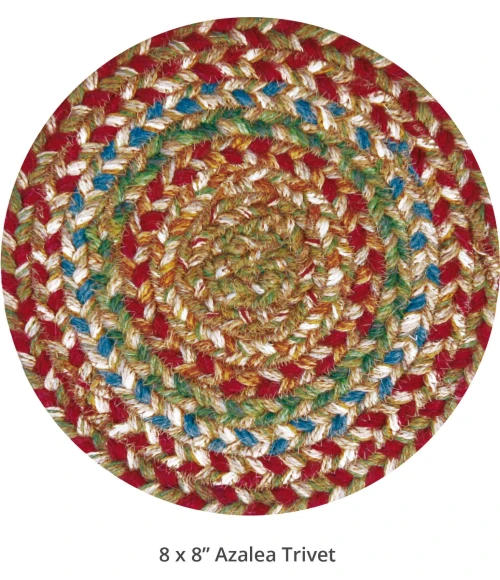 Homespice Decor Jute Braided Accessories Azalea Multi 240021PS 8 in. Set of 3 Round Rug