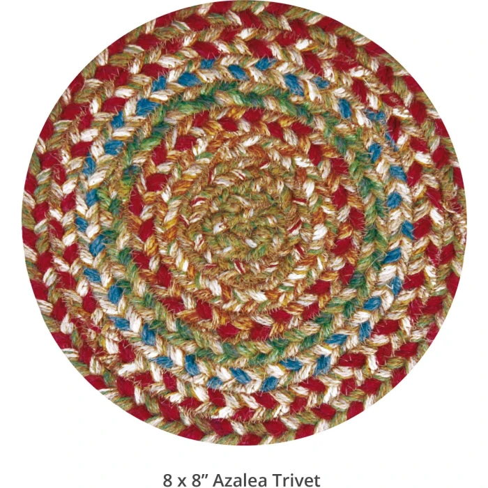 Homespice Decor Jute Braided Accessories Azalea Multi 240021PS 8 in. Set of 3 Round Rug